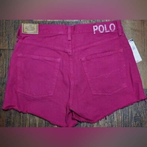 NWT Polo Ralph Lauren Women's Hot Pink The Crosby Relaxed Denim Shorts - Picture 2 of 3